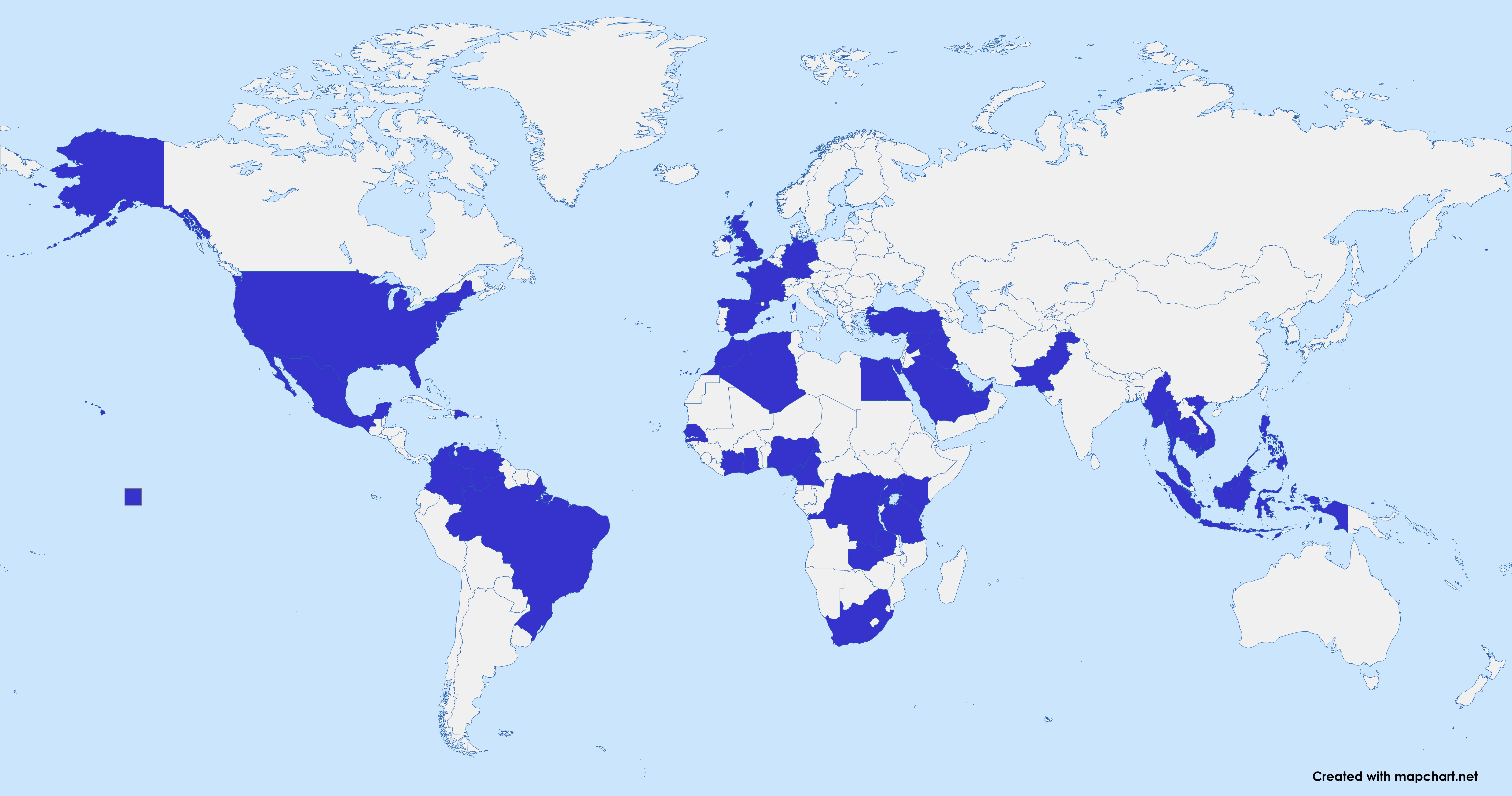 Global Service Coverage Map